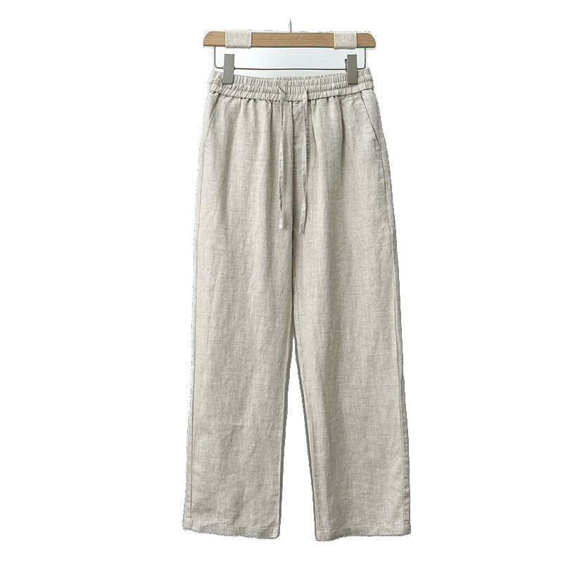 High-end Pure Asian Men's Four Seasons Fleece-lined Lycra Pants - cloud line