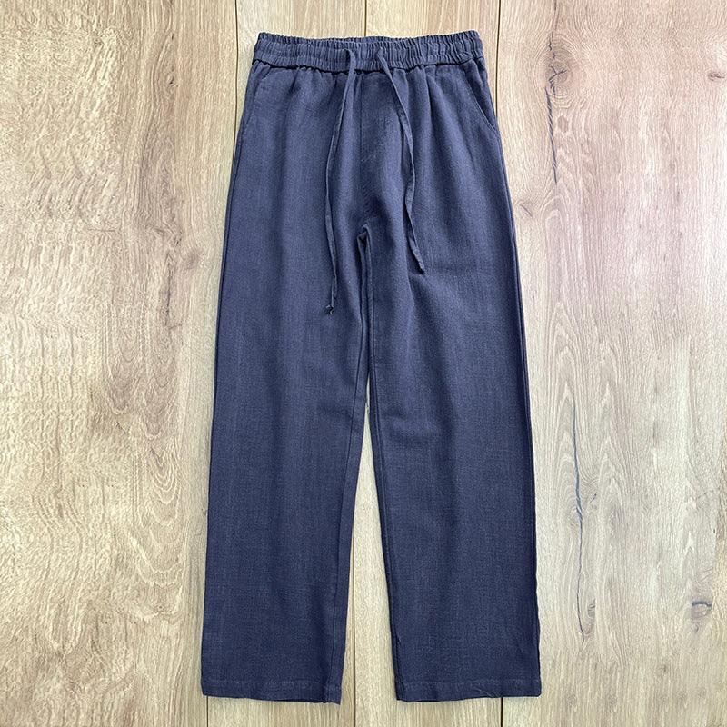 High-end Pure Asian Men's Four Seasons Fleece-lined Lycra Pants - cloud line