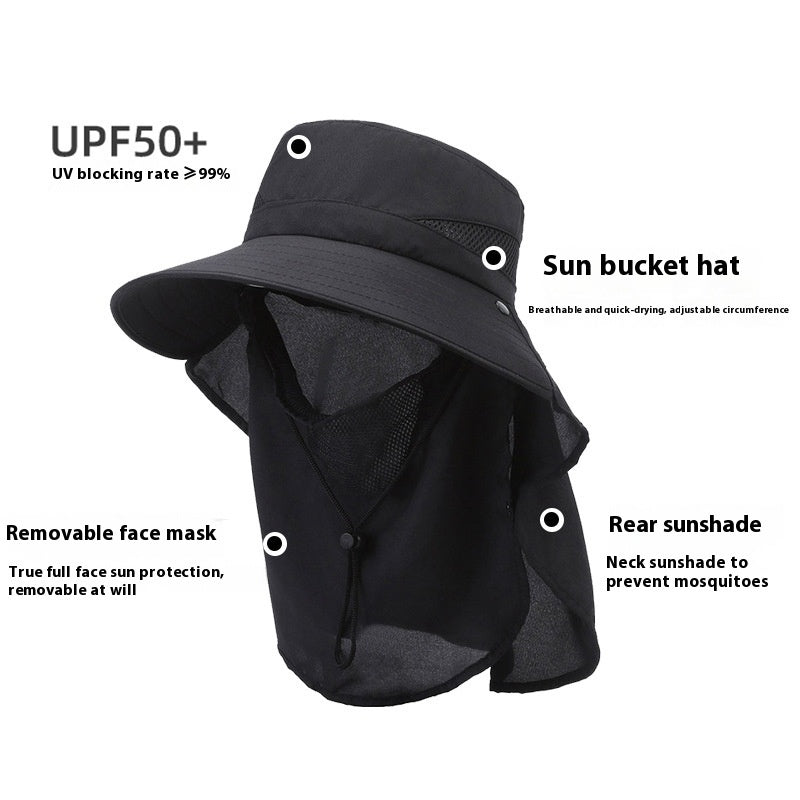 Hat Men's Sun-shade Fisherman Hat Big Brim Sun-proof Fishing Hat - cloud line