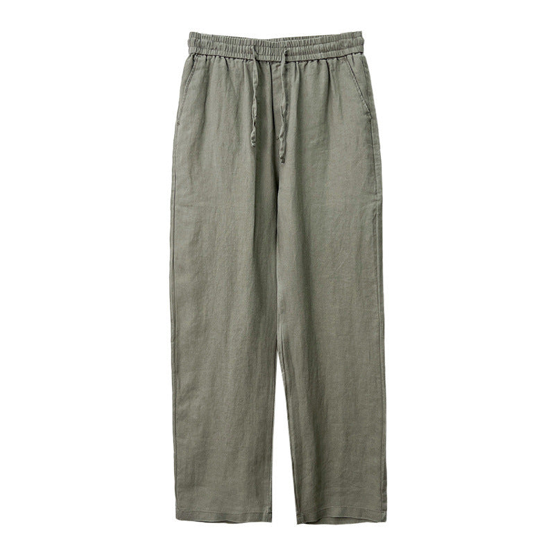 High-end Pure Asian Men's Four Seasons Fleece-lined Lycra Pants - cloud line