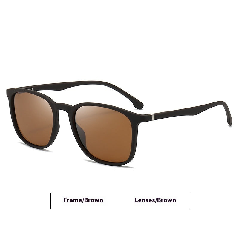 Men's Elastic Paint Surface Spectacle Foot Polarized Sunglasses - cloud line