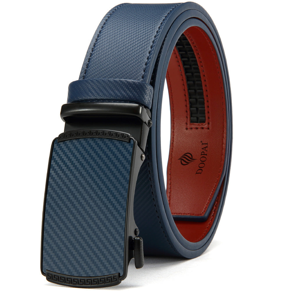 Men's Belt Hot-selling Film Alloy Automatic Buckle Leather - cloud line