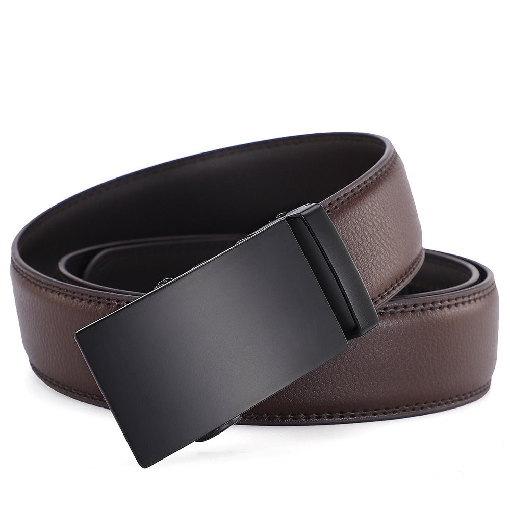 Men's All-match Automatic Buckle Cowhide Belt - cloud line