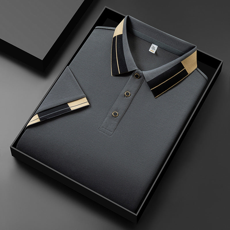 Men’s Classic Polo Shirt – Premium Cotton, Slim Fit, Designer Collar Trim - cloud line