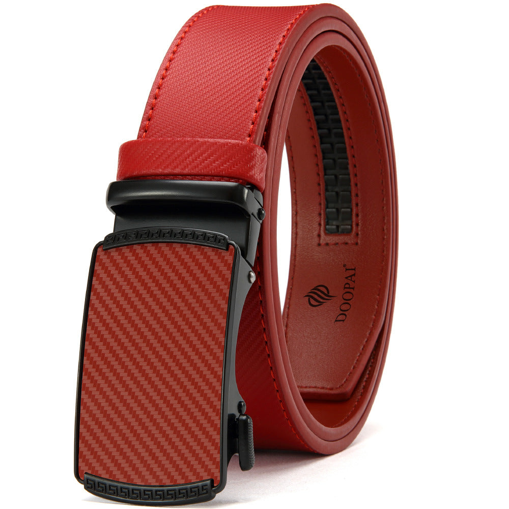 Men's Belt Hot-selling Film Alloy Automatic Buckle Leather - cloud line