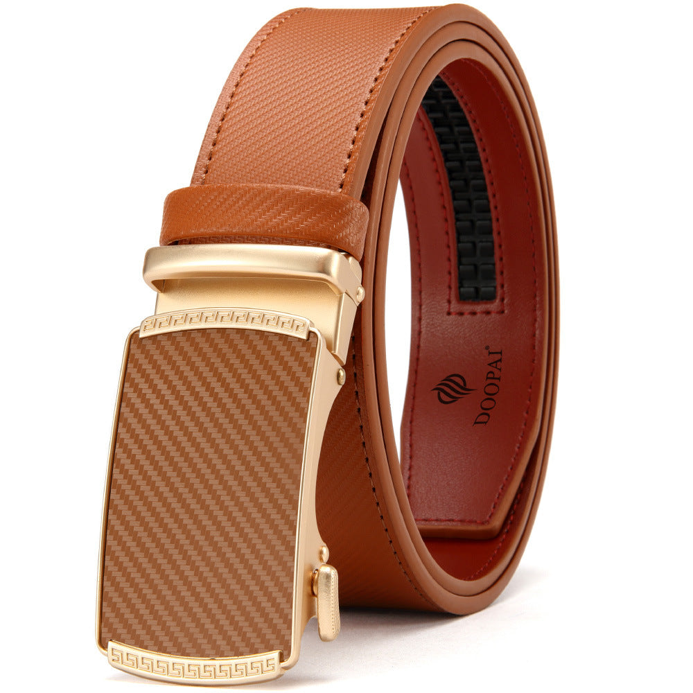 Men's Belt Hot-selling Film Alloy Automatic Buckle Leather - cloud line