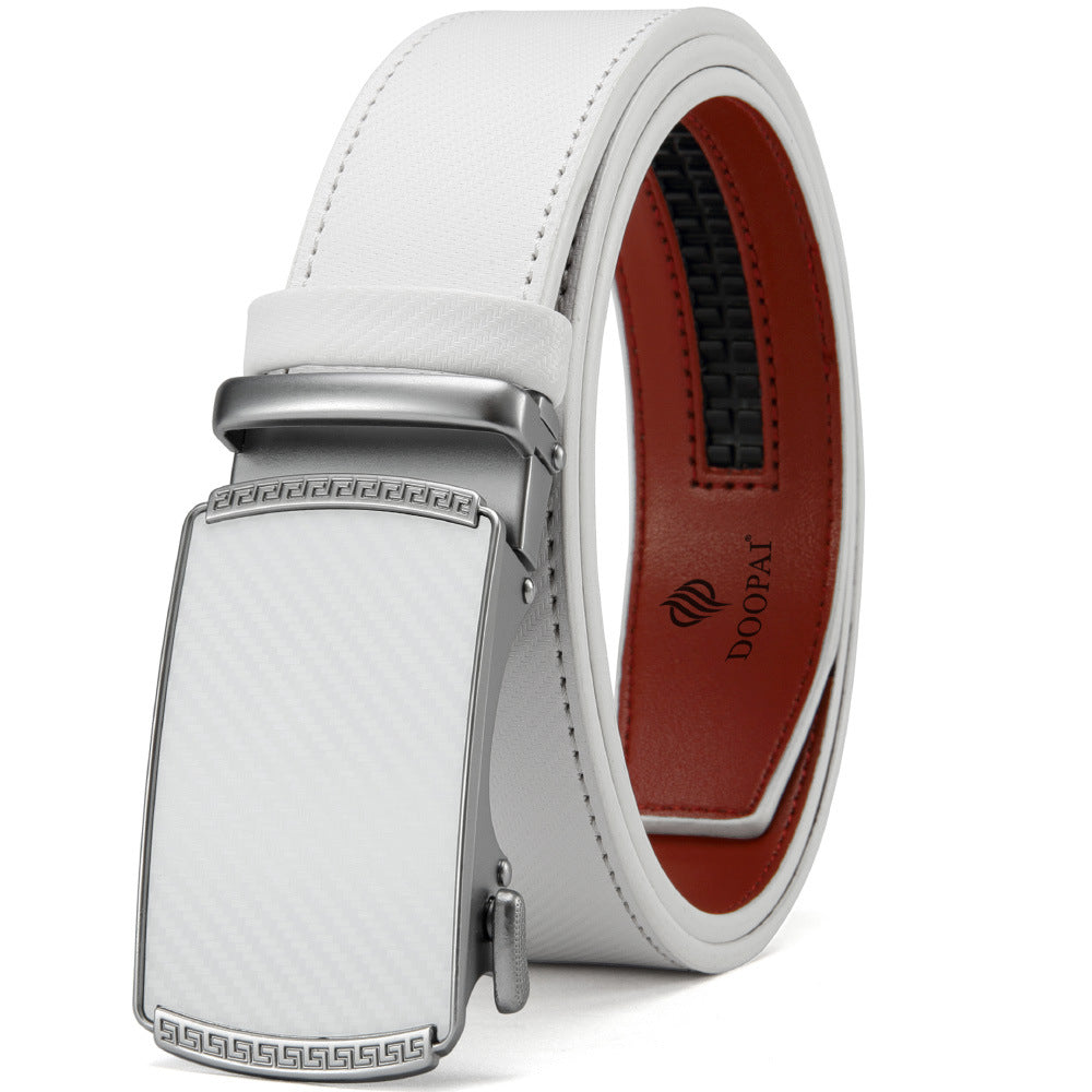 Men's Belt Hot-selling Film Alloy Automatic Buckle Leather - cloud line