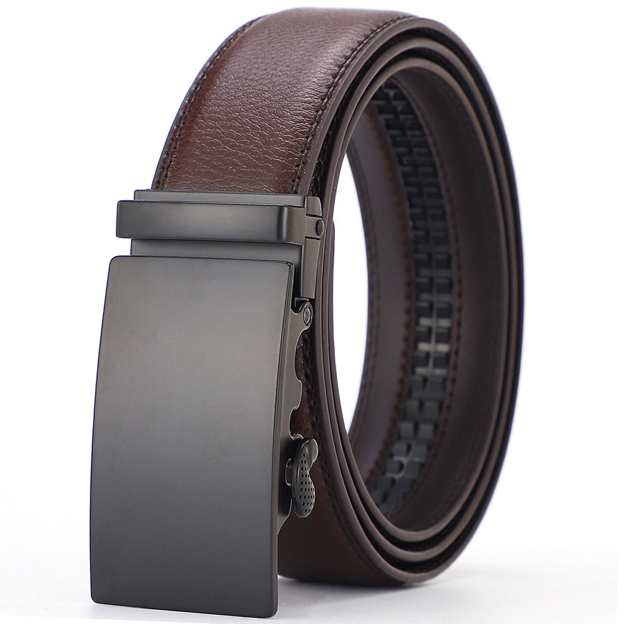Men's All-match Automatic Buckle Cowhide Belt - cloud line