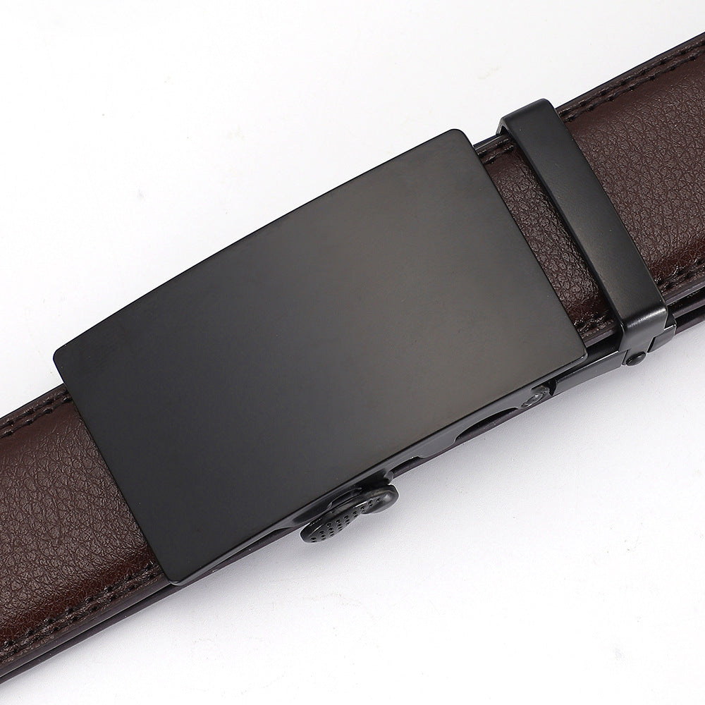 Men's All-match Automatic Buckle Cowhide Belt - cloud line