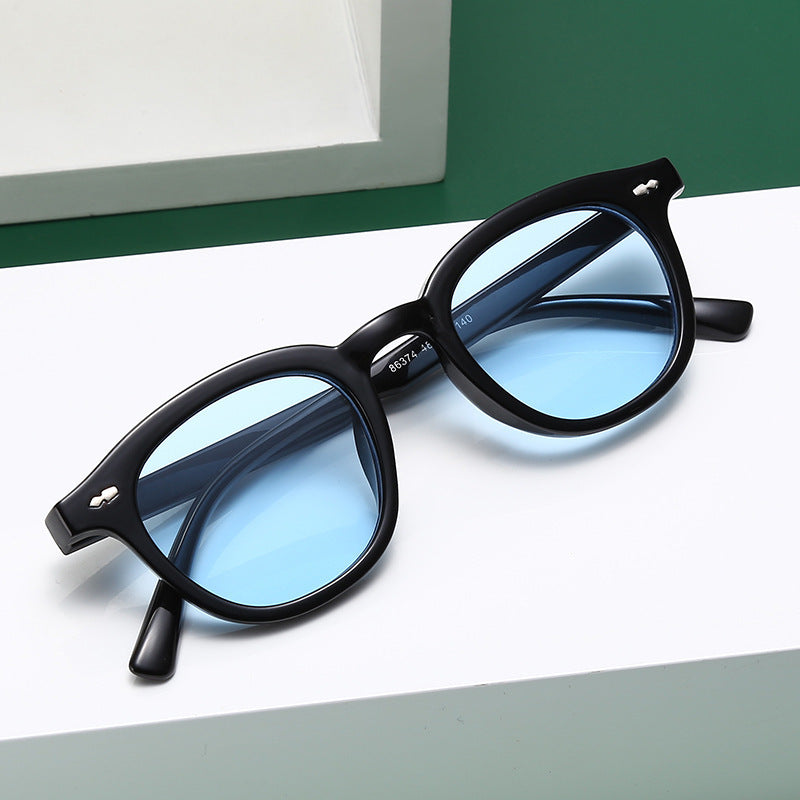 Retro Beige Nail Fashion Sunglasses - cloud line
