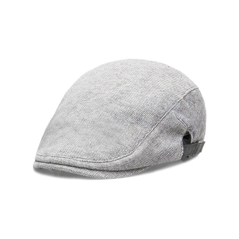 Spring, Autumn And Winter Pure Color Warm Keeping Cotton And Linen Breathable Beret Men - cloud line