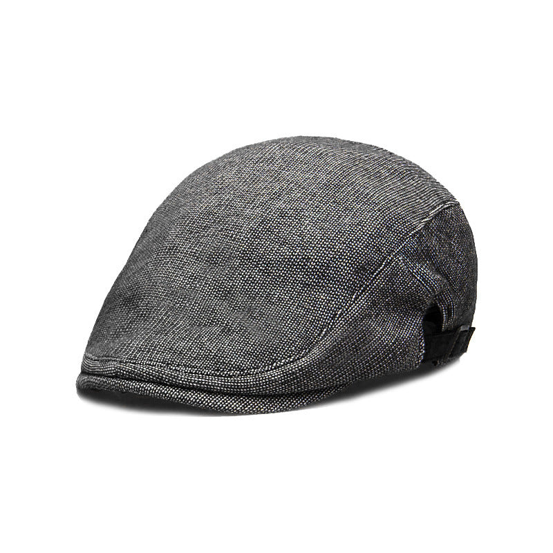 Spring, Autumn And Winter Pure Color Warm Keeping Cotton And Linen Breathable Beret Men - cloud line