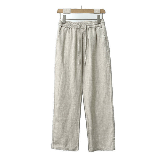 High-end Pure Asian Men's Four Seasons Fleece-lined Lycra Pants - cloud line