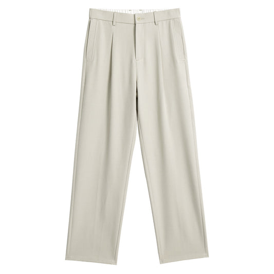 Anti-Wrinkle Woven Casual Loose Straight Drooping Suit Pants - cloud line