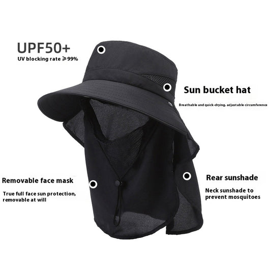Hat Men's Sun-shade Fisherman Hat Big Brim Sun-proof Fishing Hat - cloud line