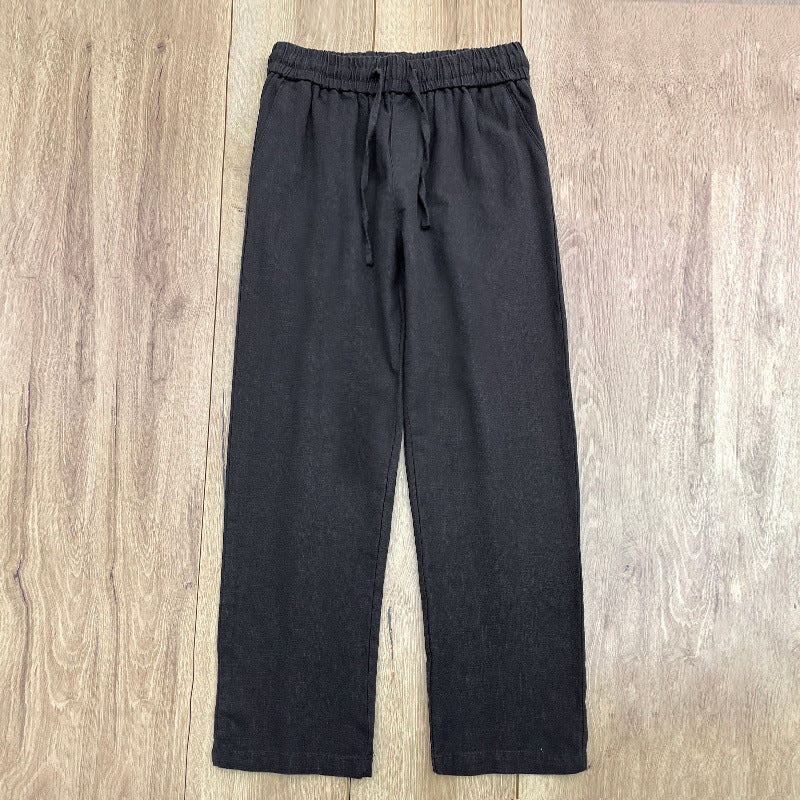 High-end Pure Asian Men's Four Seasons Fleece-lined Lycra Pants - cloud line