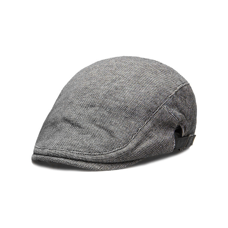 Spring, Autumn And Winter Pure Color Warm Keeping Cotton And Linen Breathable Beret Men - cloud line
