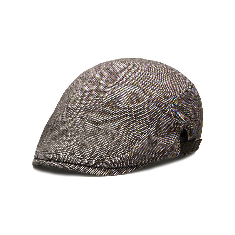 Spring, Autumn And Winter Pure Color Warm Keeping Cotton And Linen Breathable Beret Men - cloud line