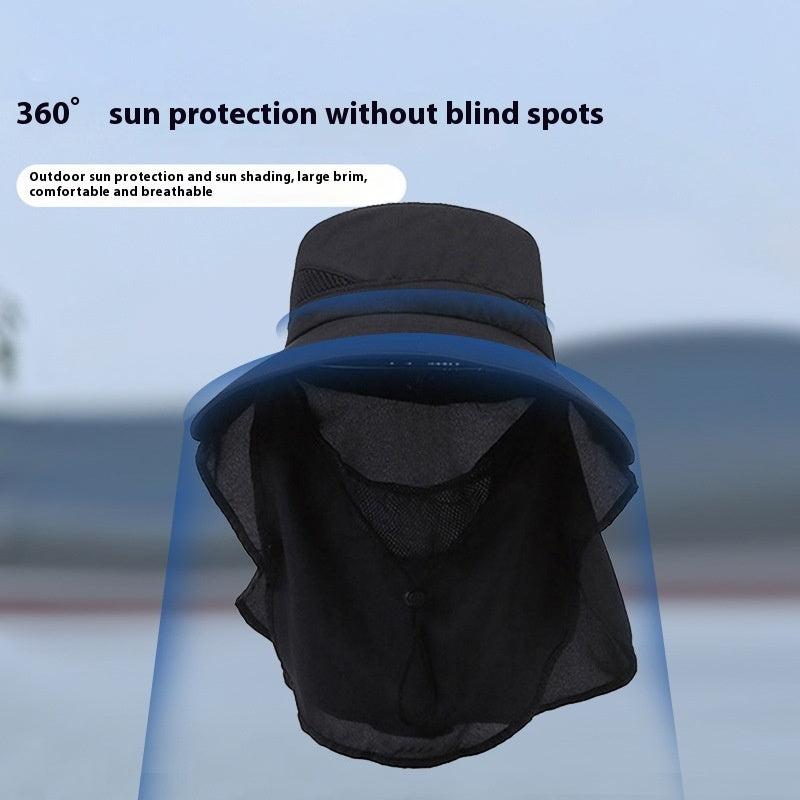 Hat Men's Sun-shade Fisherman Hat Big Brim Sun-proof Fishing Hat - cloud line
