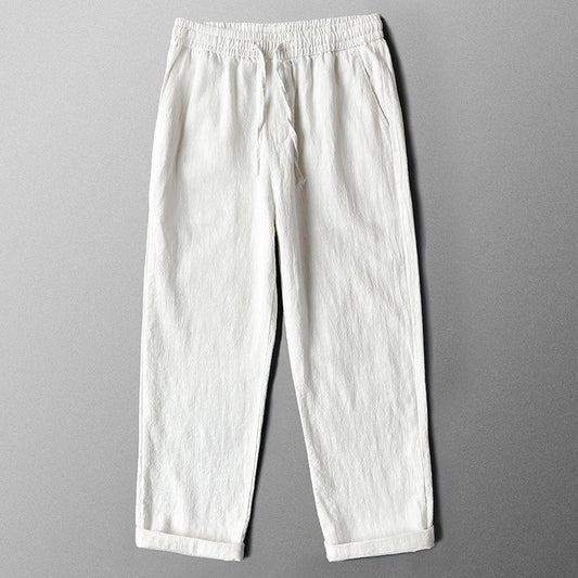 High-end Pure Asian Men's Four Seasons Fleece-lined Lycra Pants - cloud line